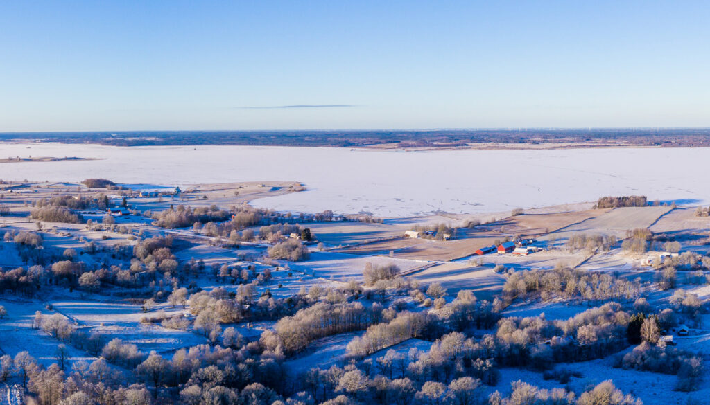 Winter view over Lake Hornborga. Photo.